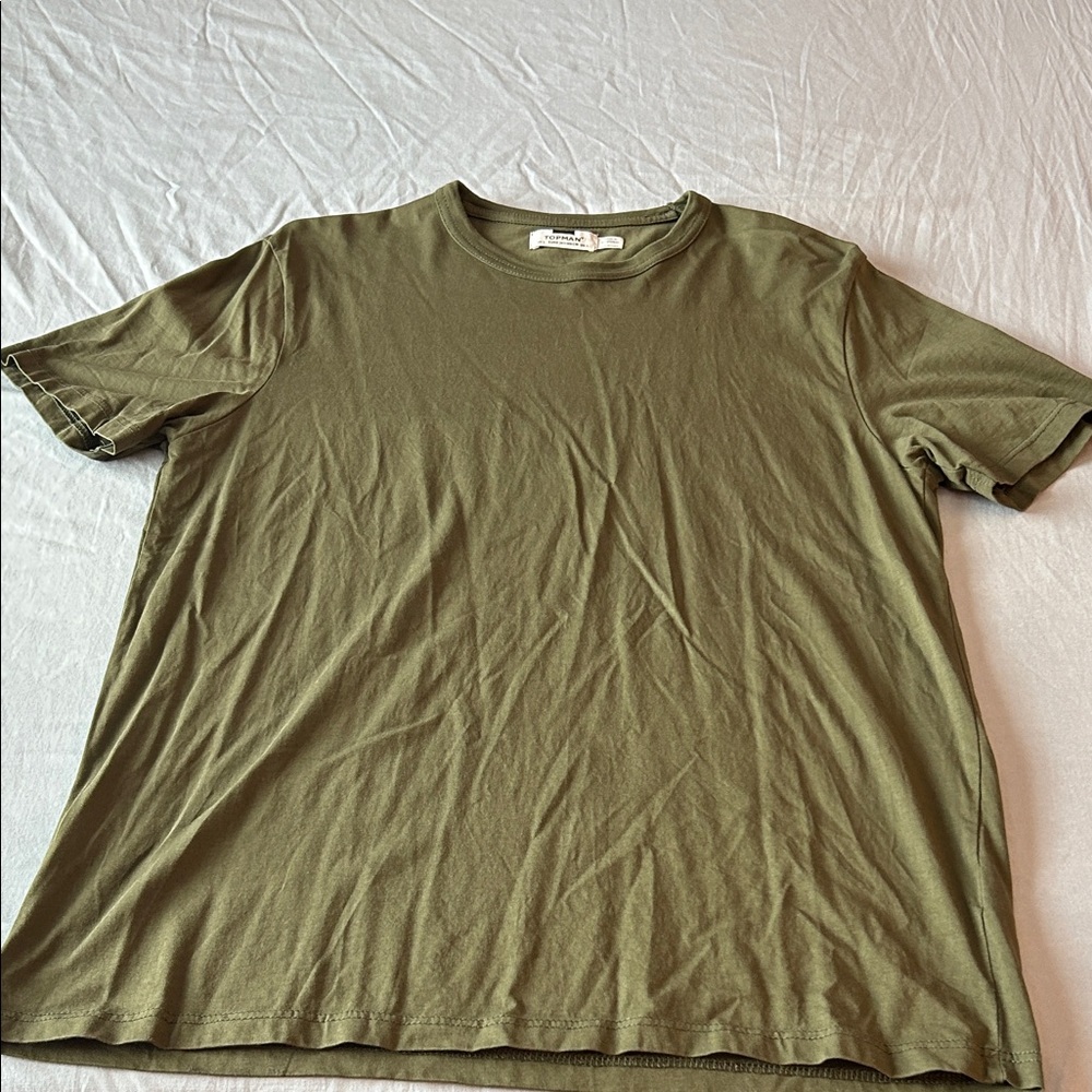Topman Olive Green Men's T-Shirt